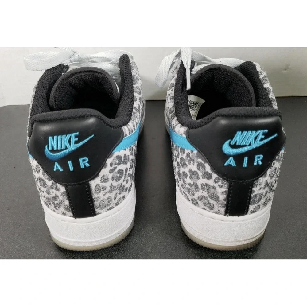 Nike Air Force 1 Low Leopard Print Blue Swoosh DJ6192 001 Mens 9.5 - Picture 2 of 11